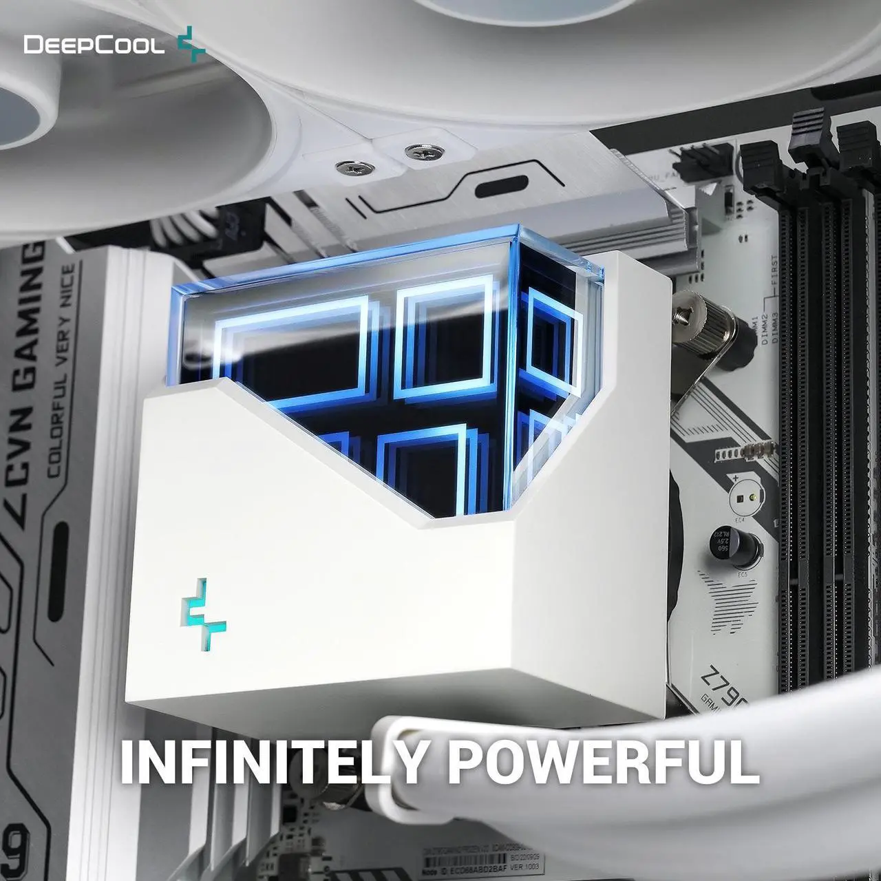 Alt view image 7 of 8 - DeepCool LT720 WH Premium Liquid CPU Cooler, 360mm, High-Performance FK120 FDB Fans, Multidimensional Infinity Mirror Block