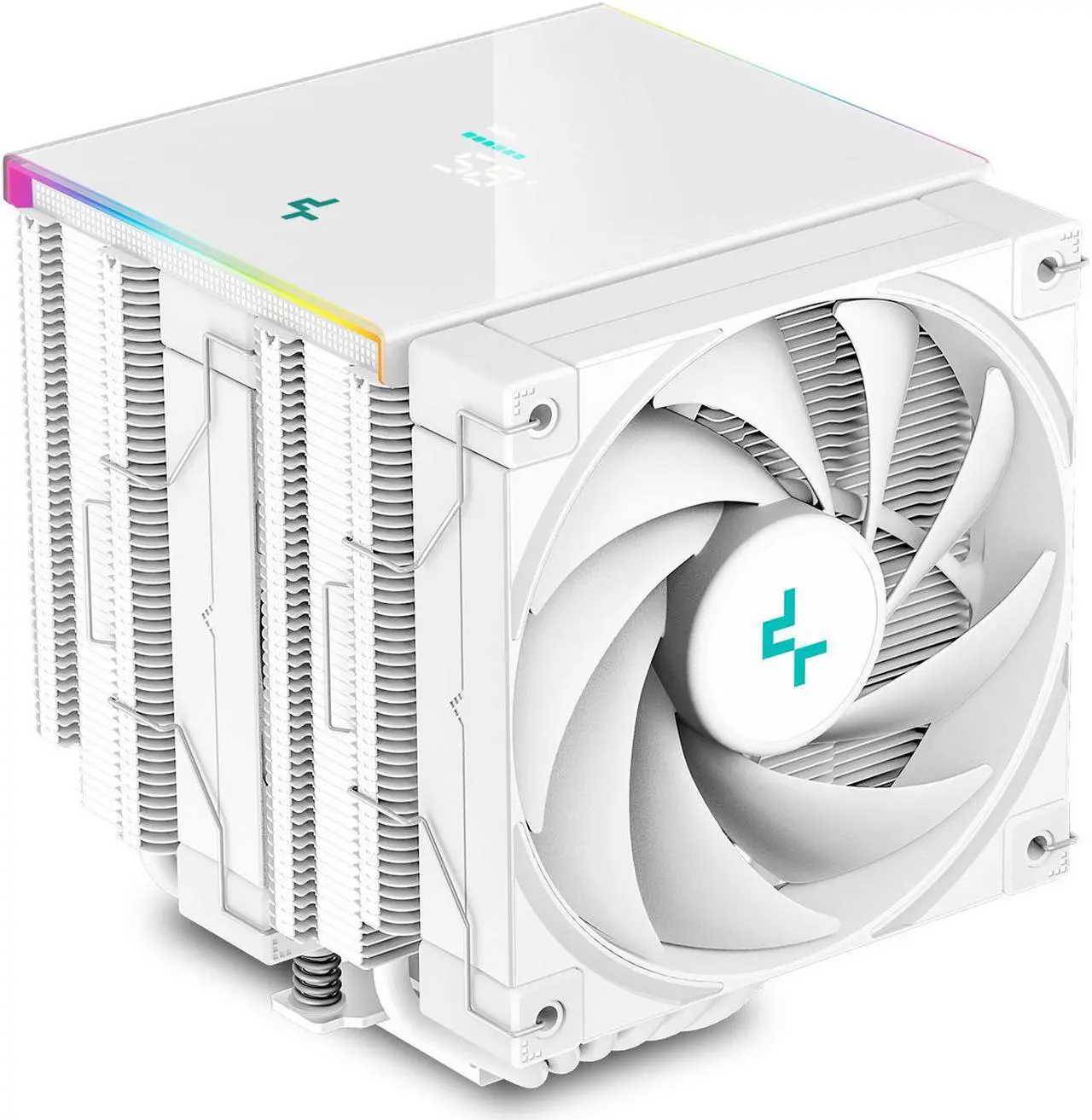 Main image of DeepCool AK620 DIGITAL WH Performance Air Cooler, Dual-Tower Layout, Real-Time CPU Status Screen, 6 Copper Heat Pipes, 260W Heat Dissipation, Twin 120mm FDB Fans, All White Design