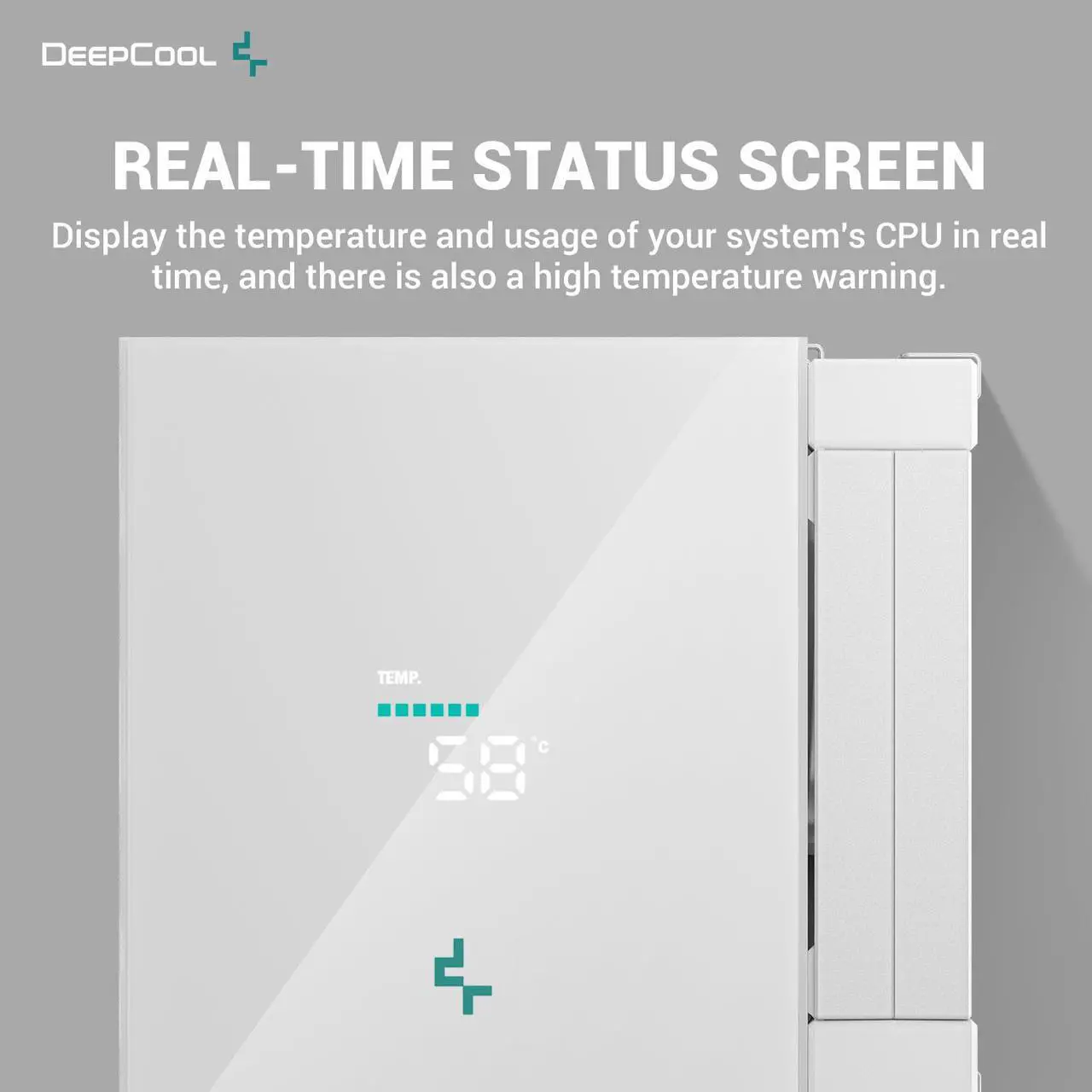 Alt view image 3 of 6 - DeepCool AK620 DIGITAL WH Performance Air Cooler, Dual-Tower Layout, Real-Time CPU Status Screen, 6 Copper Heat Pipes, 260W Heat Dissipation, Twin 120mm FDB Fans, All White Design