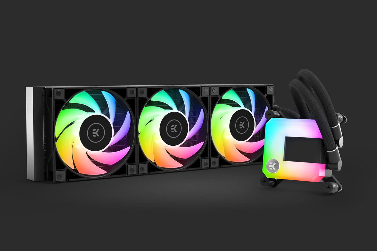 Open Box: EK 360mm AIO V2 , D-RGB All-in-One Liquid CPU Cooler with EK-Vardar High-Performance PMW Fans, Water Cooling Computer Parts, 120mm Fan, Intel 115X/1200/2066, AMD AM5, (360mm AIO) LGA 1700 Compatible - Newegg.com - Open Box condition - Image 4