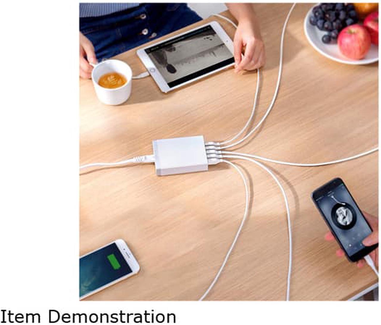 Alt view image 6 of 7 - Anker 60W 6 Port USB Charging Station, PowerPort 6 Multi USB Wall Charger for iPhone, iPad , Galaxy, Note, LG, HTC, and More