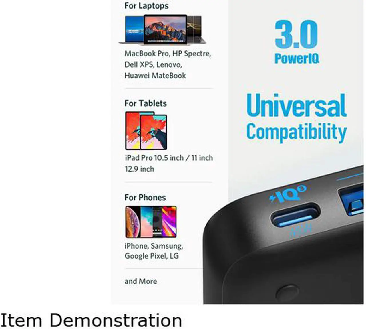 Alt view image 5 of 7 - USB C Charger, Anker 65W 4 Port PIQ 3.0 & GaN Fast Charger Adapter, PowerPort Atom III Slim Wall Charger with a 45W USB C Port, for MacBook, USB C Laptops, iPad Pro, iPhone, Galaxy, Pixel and More
