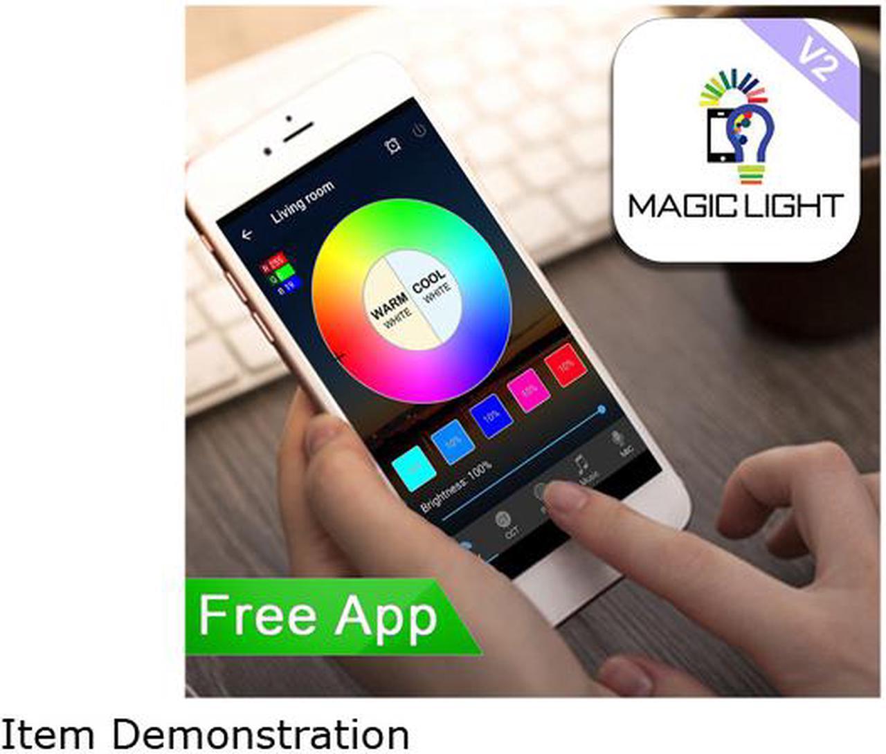 Alt view image 2 of 4 - MagicLight Smart Light Bulb (60w Equivalent), A19 7W Multicolor 2700k-6500k Dimmable WiFi LED Bulb, Compatible with Alexa Google Home Siri IFTTT