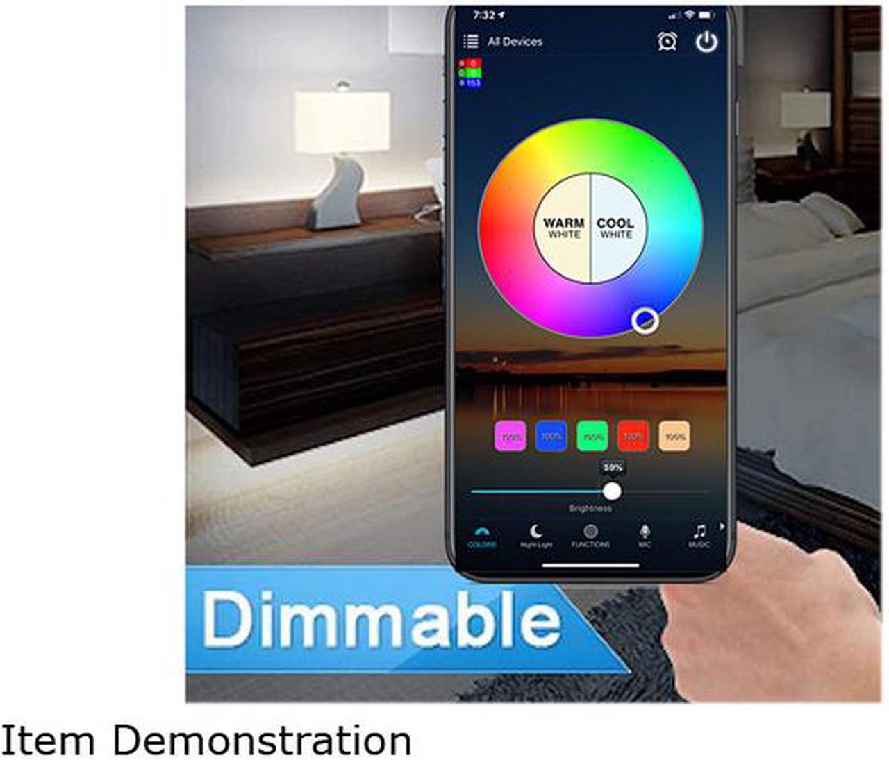 Alt view image 3 of 4 - MagicLight Smart Light Bulb (60w Equivalent), A19 7W Multicolor 2700k-6500k Dimmable WiFi LED Bulb, Compatible with Alexa Google Home Siri IFTTT