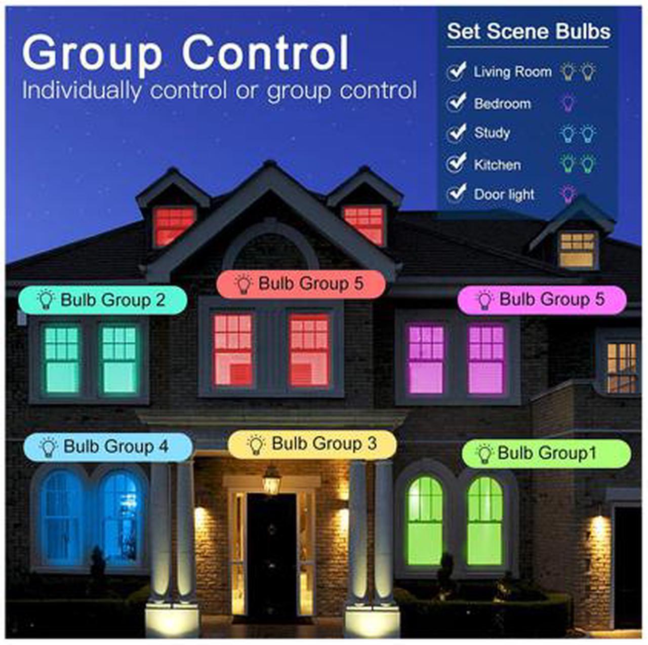 Alt view image 4 of 4 - MagicLight Smart Light Bulb (60w Equivalent), A19 7W Multicolor 2700k-6500k Dimmable WiFi LED Bulb, Compatible with Alexa Google Home Siri IFTTT