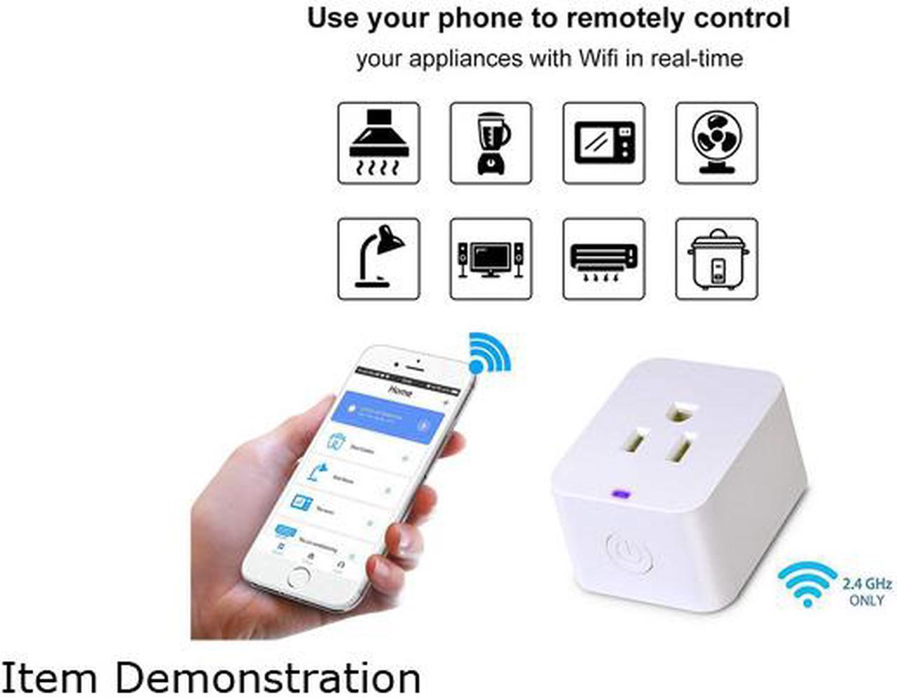 Alt view image 3 of 6 - POWRUI Smart Plug, Mini WIFI Outlet Compatible With Amazon Alexa & Google Home,No Hub Required Timing Function Control Your Home,ETL certified, (4 pack)