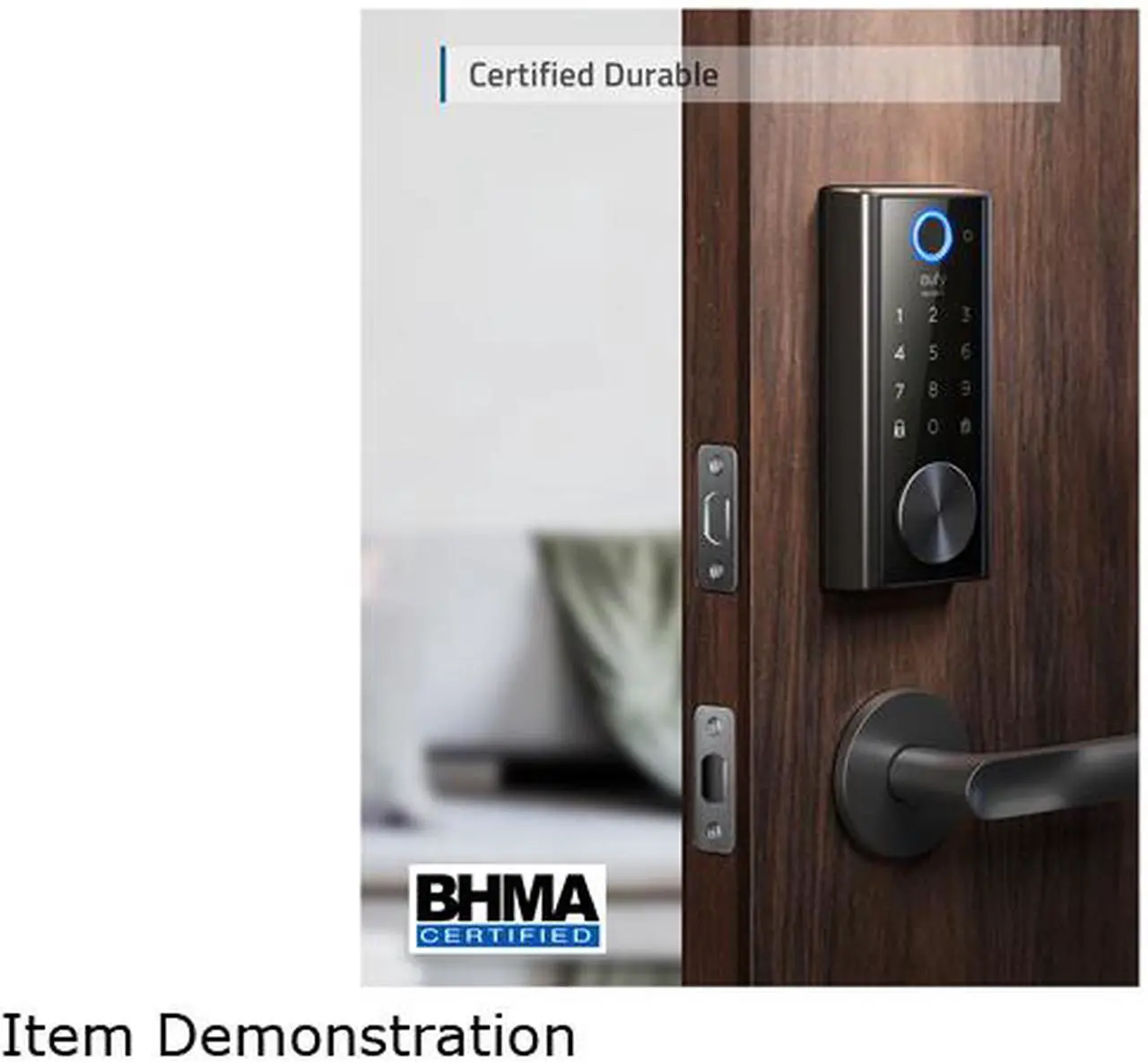 Alt view image 2 of 7 - eufy Security Smart Lock Touch, Fingerprint Keyless Entry Door Lock, Bluetooth Electronic Deadbolt, Touchscreen Keypad, IP65 Weatherproofing, Compatible with Wi-Fi Bridge (Sold Separately)
