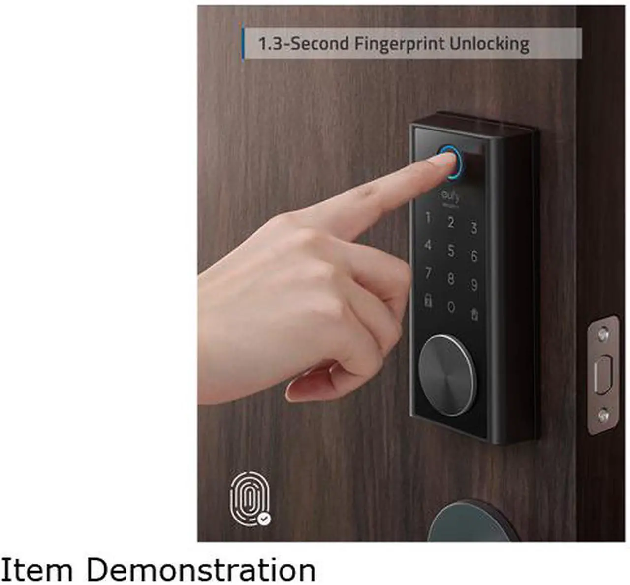 Alt view image 4 of 7 - eufy Security Smart Lock Touch, Fingerprint Keyless Entry Door Lock, Bluetooth Electronic Deadbolt, Touchscreen Keypad, IP65 Weatherproofing, Compatible with Wi-Fi Bridge (Sold Separately)