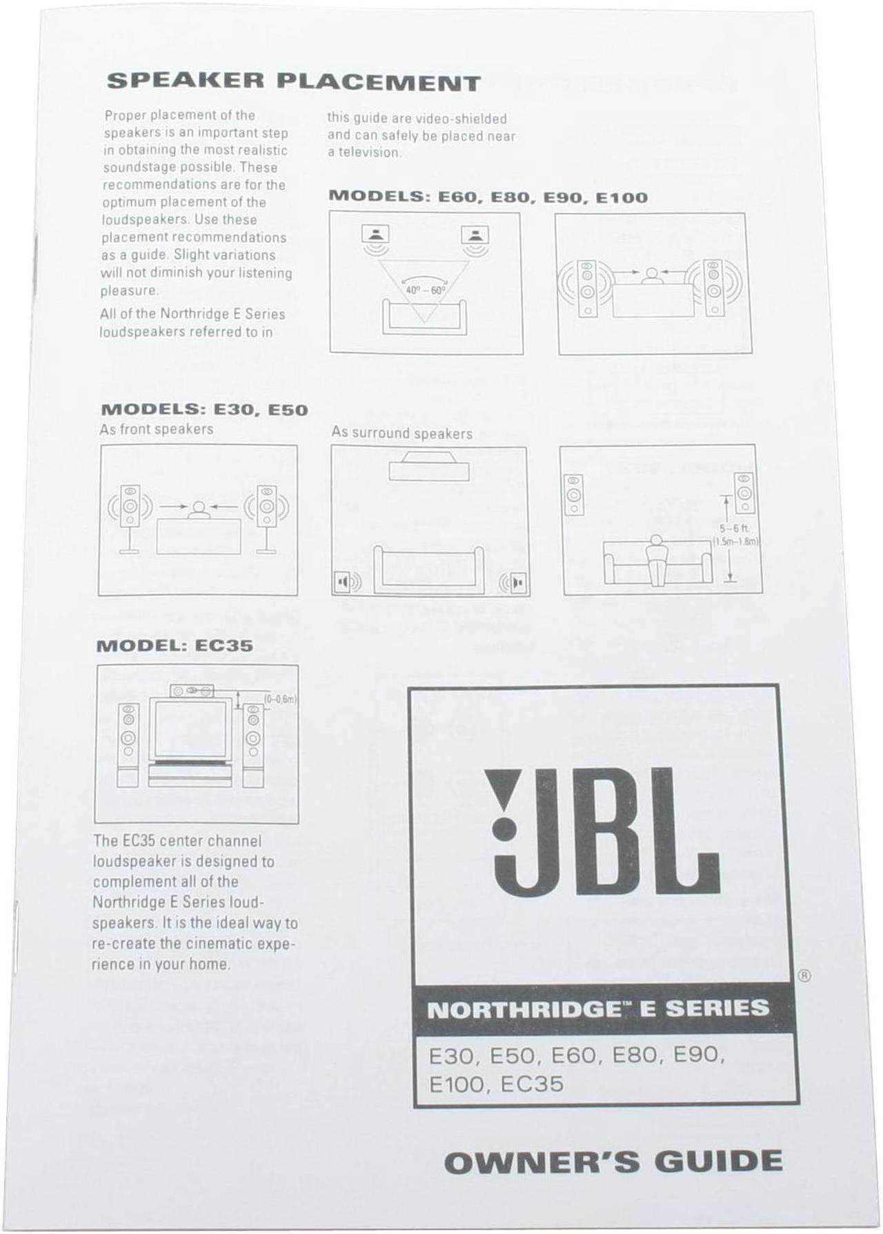Alt view image 6 of 7 - JBL NORTHRIDGE E EC35 Center Channel (Black Ash) 75 watts Continuous Power, 300 Watts Peak Power Each Speaker