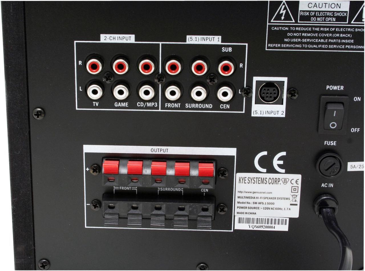 Alt view image 7 of 14 - Genius SW-HF5.1 5000 150 watts 5.1 5.1 Home Theater Speaker System