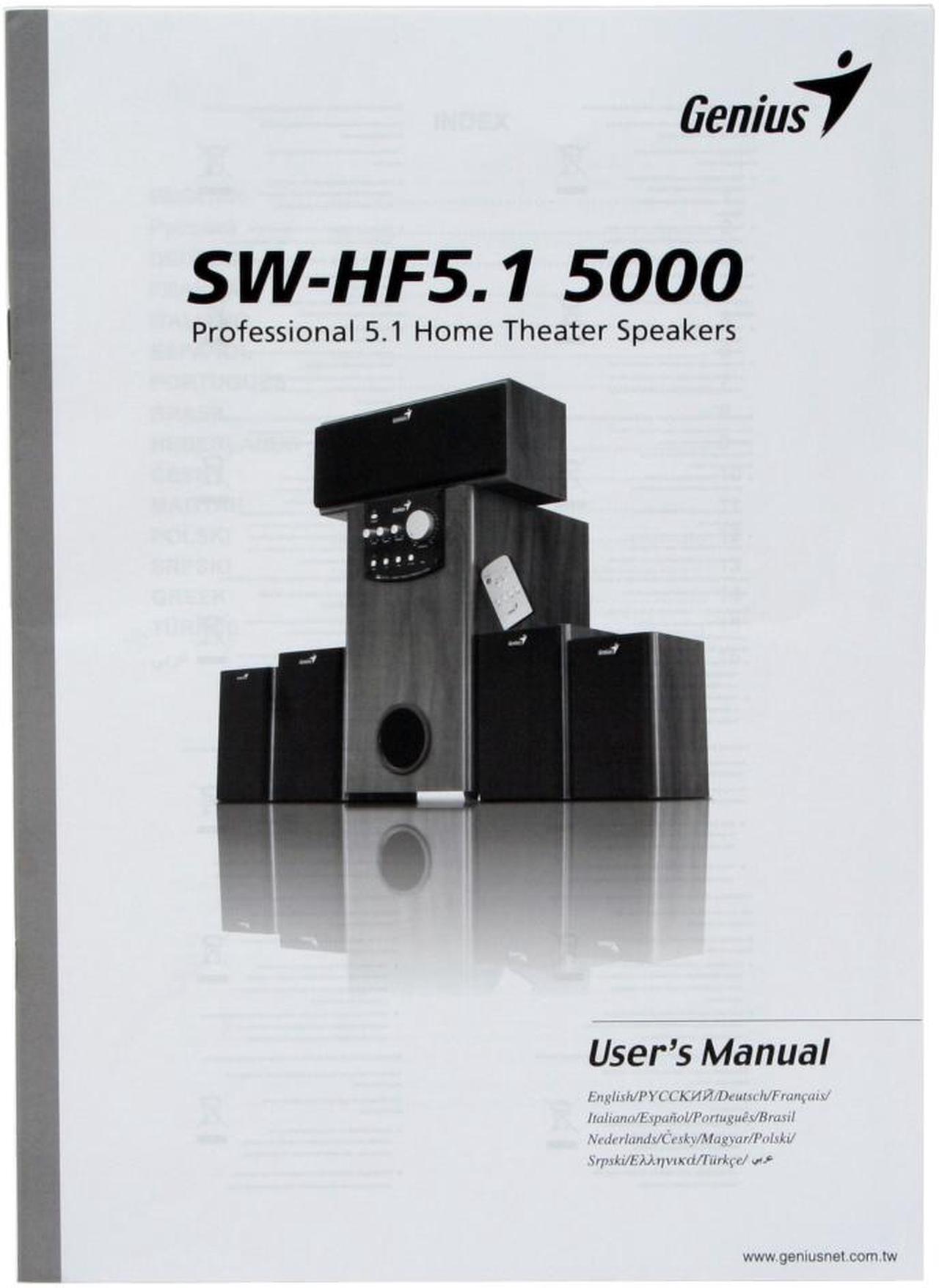 Alt view image 14 of 14 - Genius SW-HF5.1 5000 150 watts 5.1 5.1 Home Theater Speaker System