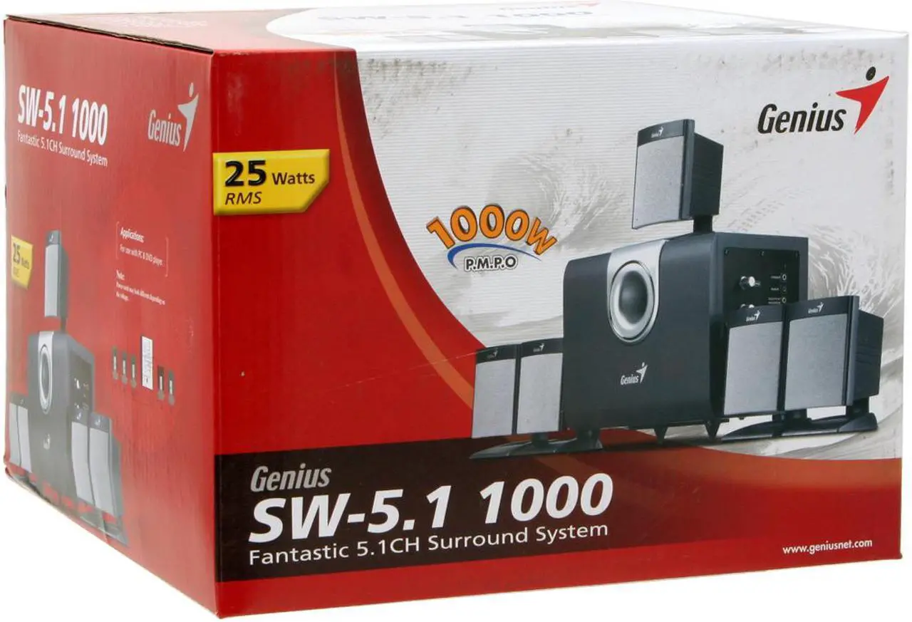 Alt view image 11 of 11 - Genius SW-5.1 1000 25 watts 5.1CH Surround System