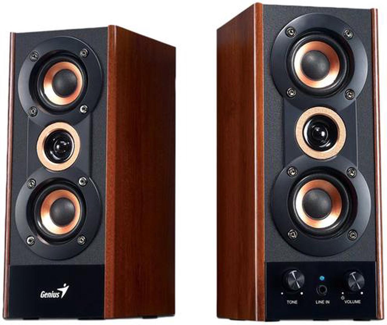 Alt view image 2 of 4 - Genius SP-HF800A 20W 2.0 3-Way Hi-Fi Wood Speakers