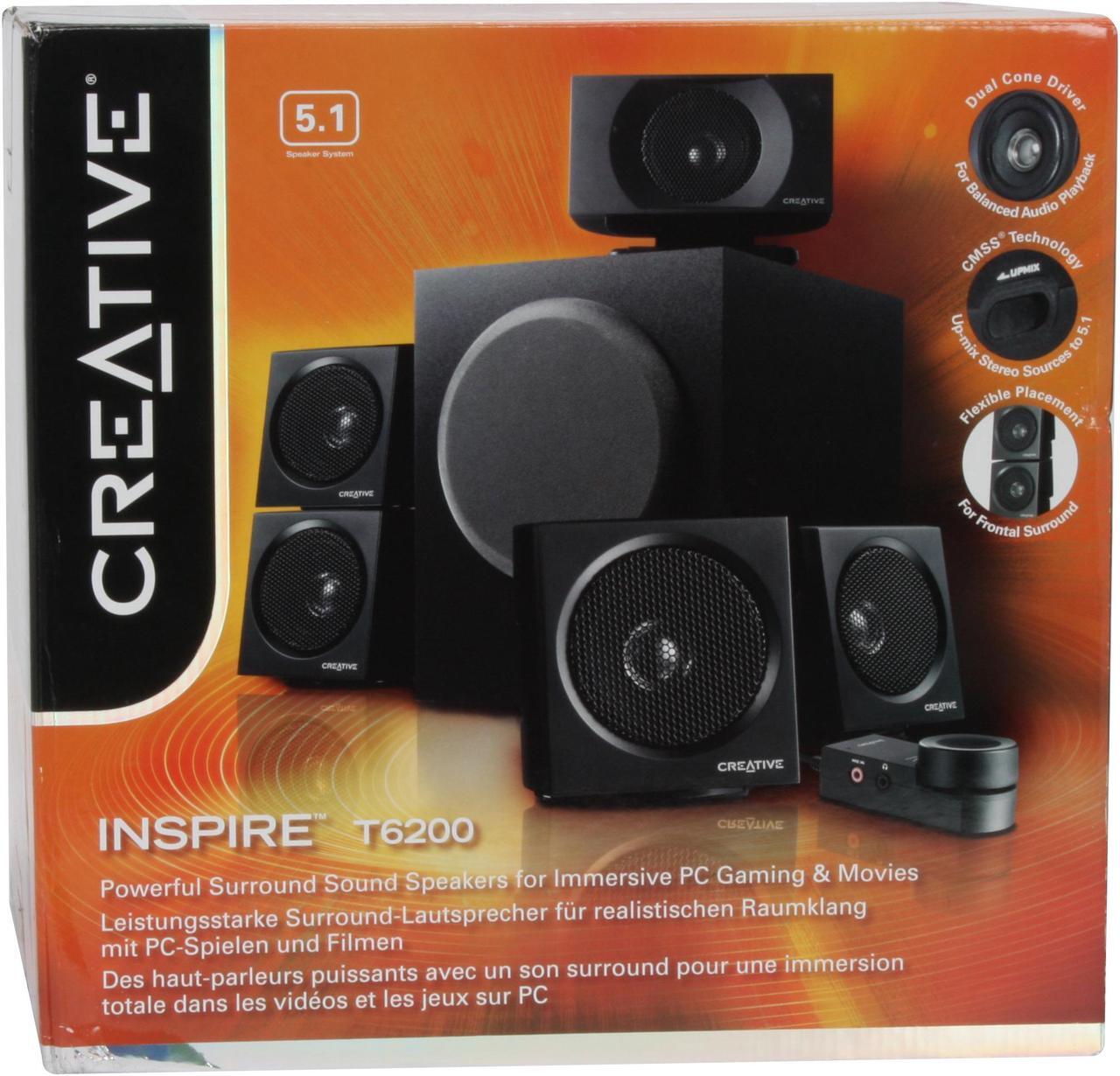 Alt view image 12 of 12 - Creative Inspire T6200 70 Watts RMS 5.1 Speaker System