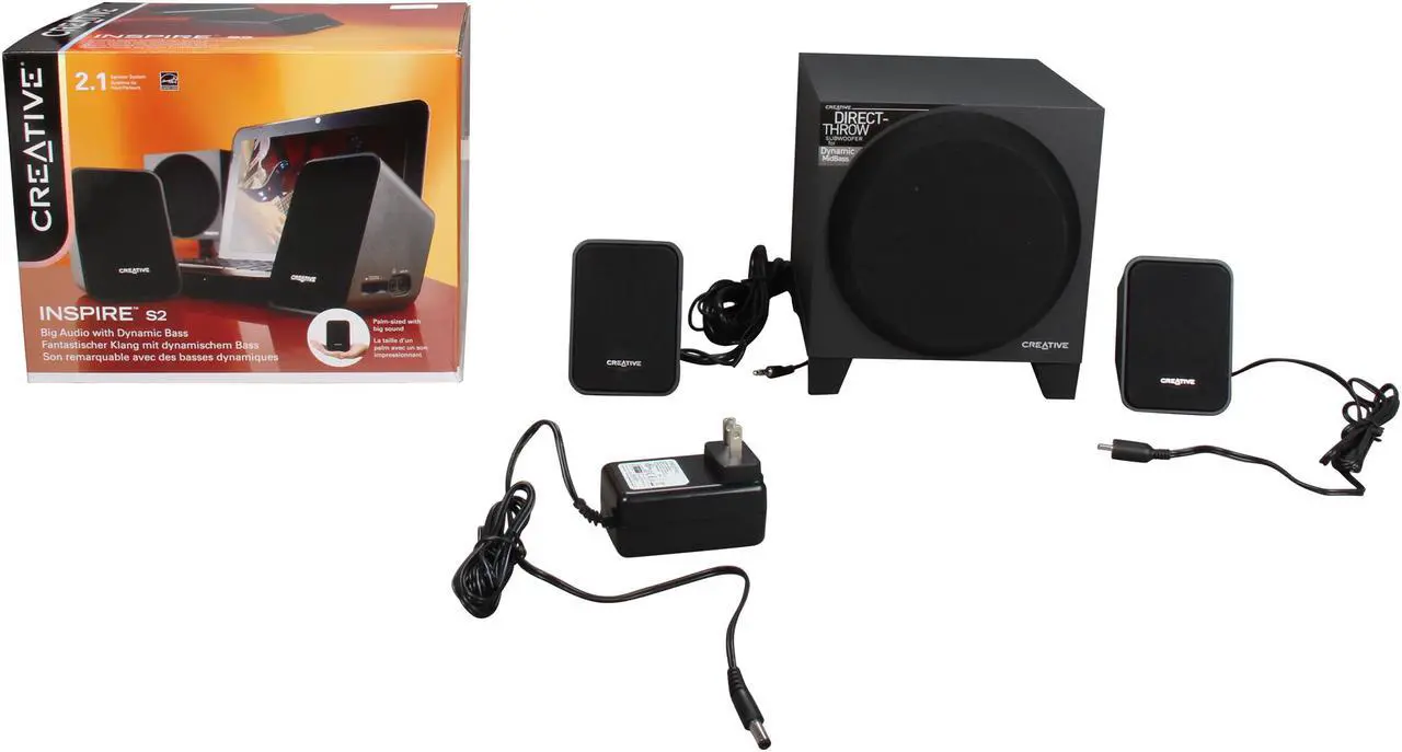 Alt view image 7 of 7 - Creative Inspire S2 29 W 2.1 Speaker System