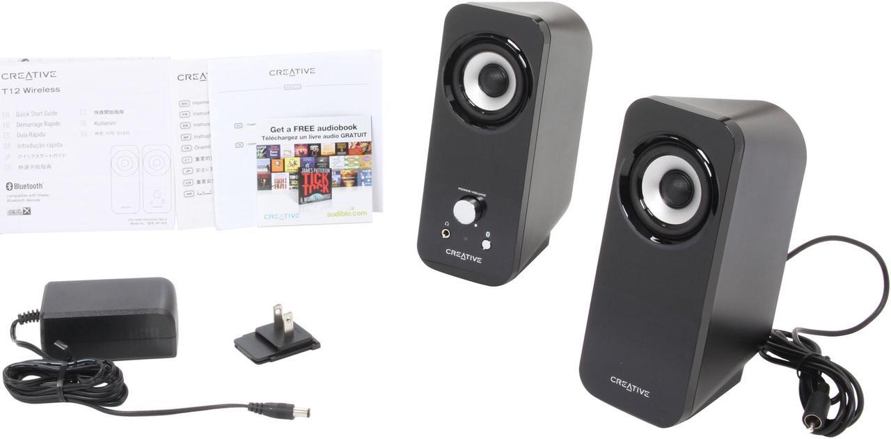 Alt view image 6 of 5 - Creative T12 2.0 Bluetooth Wireless Speaker System