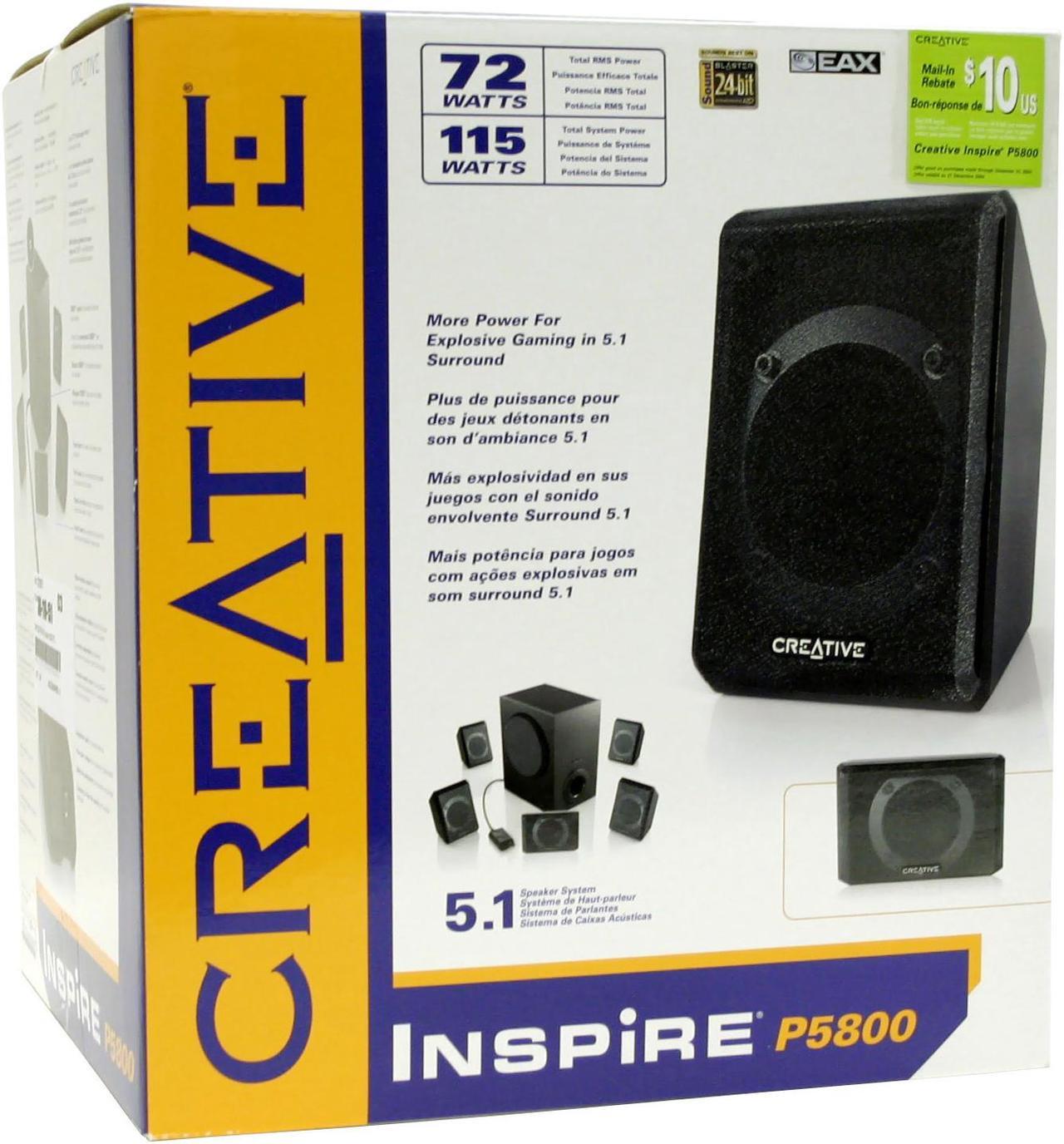 Alt view image 5 of 5 - Creative Inspire 5800 72 Watts 5.1 Speaker