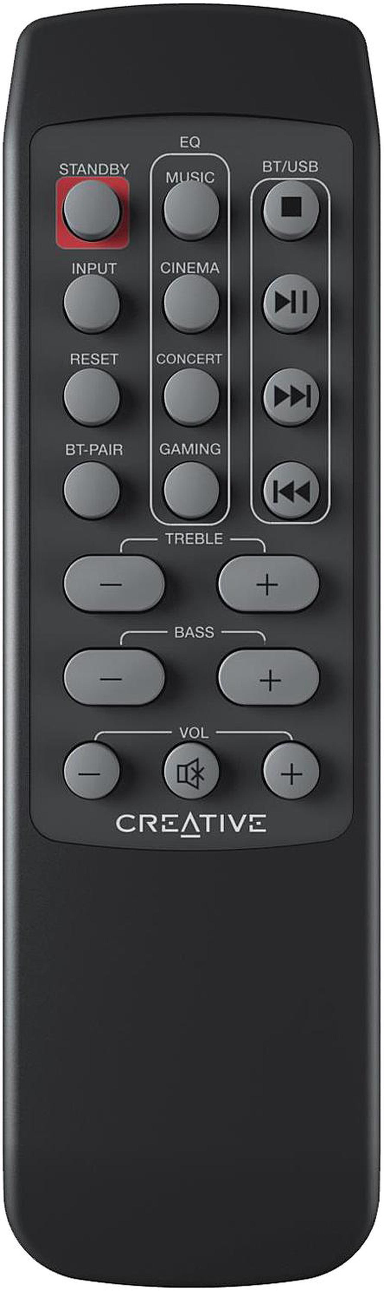 Alt view image 7 of 7 - Creative Stage 2.1 Channel Under-Monitor Soundbar with Subwoofer for TV, Computers, and Ultrawide Monitors, Bluetooth/Optical Input/TV ARC/AUX-in, Remote Control and Wall Mounting Kit