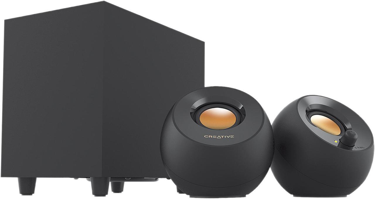 Alt view image 2 of 6 - Creative Pebble Plus 2.1 USB-Powered Desktop Speakers with Powerful Down-Firing Subwoofer and Far-Field Drivers, Up to 8W RMS Total Power for Computer PCs and Laptops (Black)