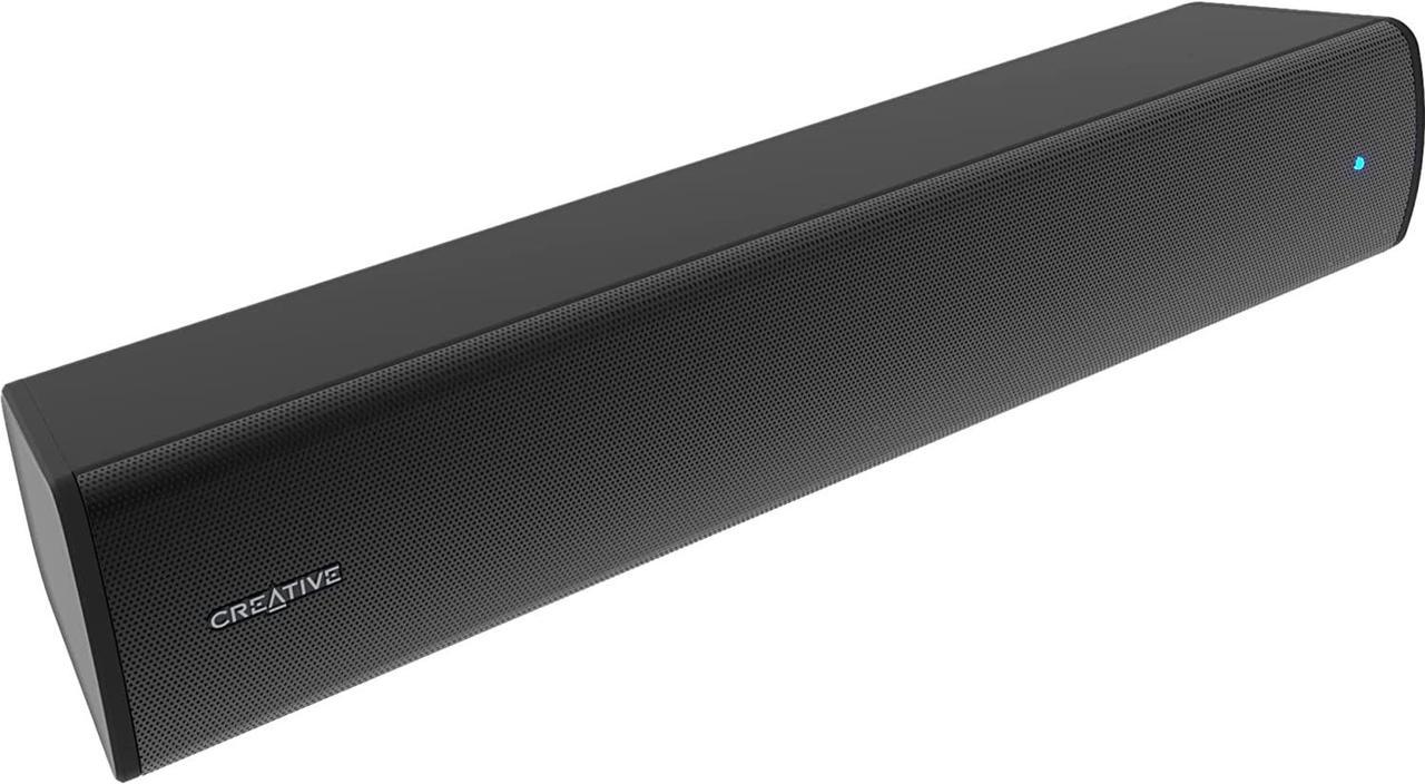 Alt view image 2 of 7 - Creative Stage Air V2 Compact Under-Monitor USB Soundbar for PC, with Bluetooth 5.3, Dual-Driver and Passive Radiator, up to 6 Hours of Playtime, Compatible with PS5 and Nintendo Switch