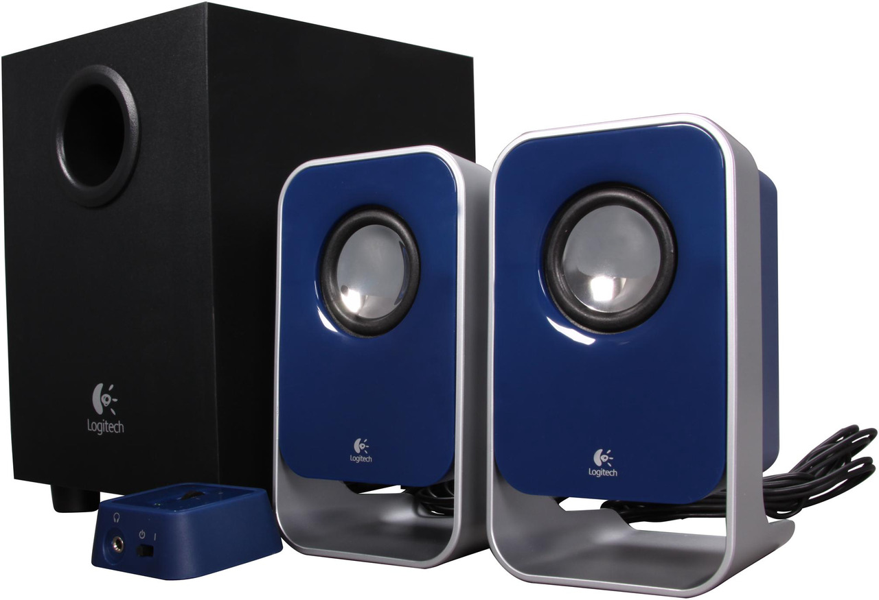 Logitech LS21 2.1 Stereo Speaker System - Blue - Newegg.com