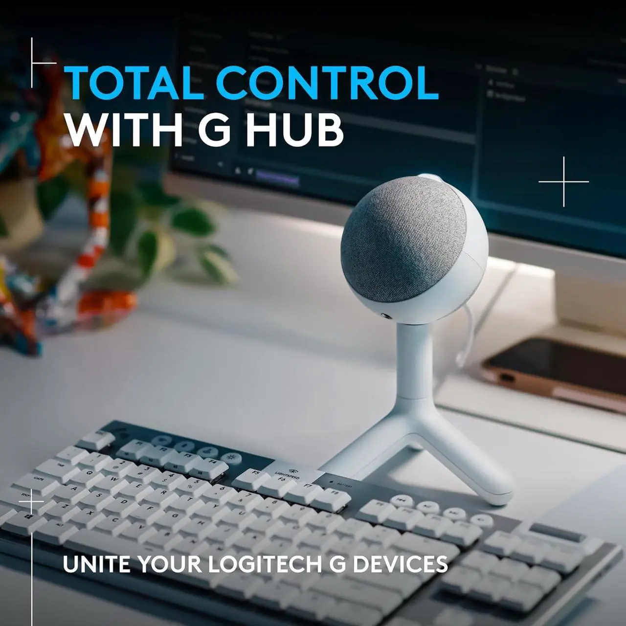 Alt view image 6 of 6 - Logitech G Yeti Orb Condenser RGB Gaming Microphone with LIGHTSYNC, USB Mic for Streaming, Cardioid, USB Plug and Play for PC/Mac - Off White