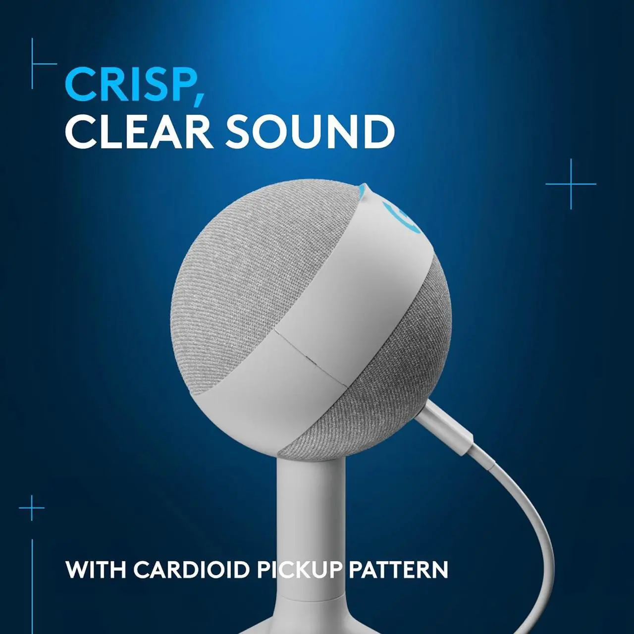 Alt view image 3 of 6 - Logitech G Yeti Orb Condenser RGB Gaming Microphone with LIGHTSYNC, USB Mic for Streaming, Cardioid, USB Plug and Play for PC/Mac - Off White
