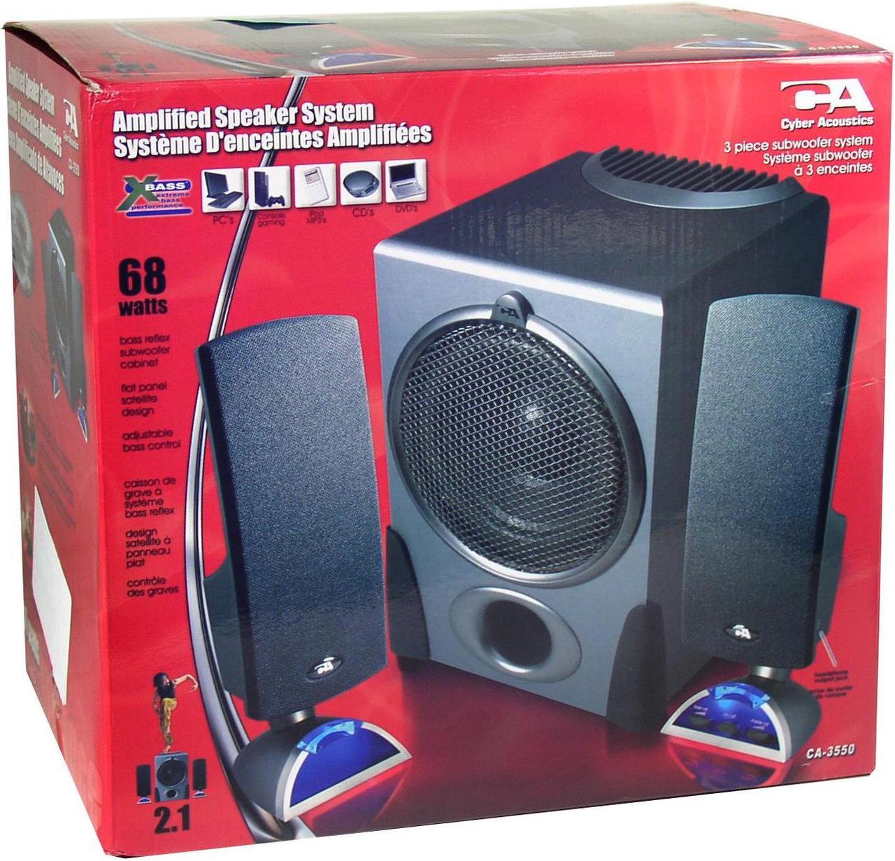Alt view image 3 of 3 - Cyber Acoustics CA-3550 68 watts 2.1 Speaker