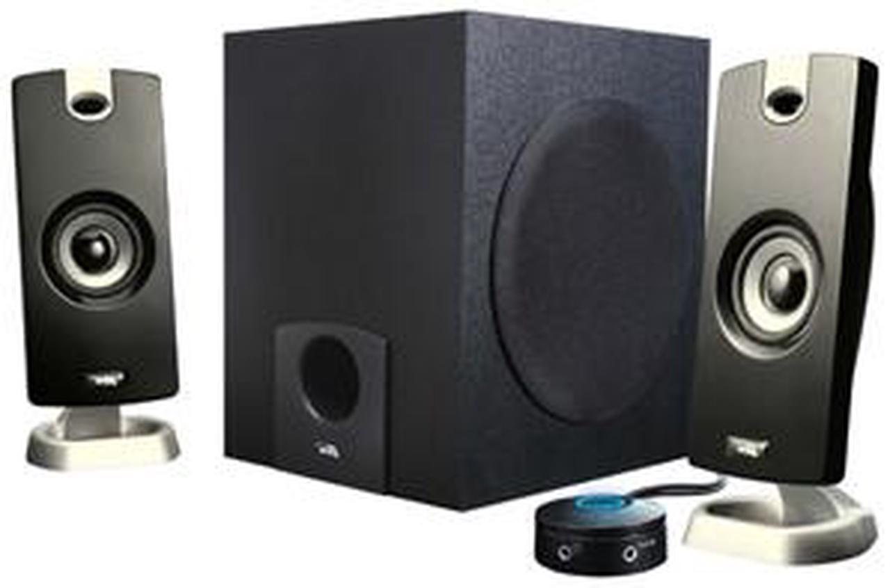 Cyber Acoustics CA-3090 9 Watts 2.1 3 Piece Flat Panel Design Subwoofer & Satellite Speaker System