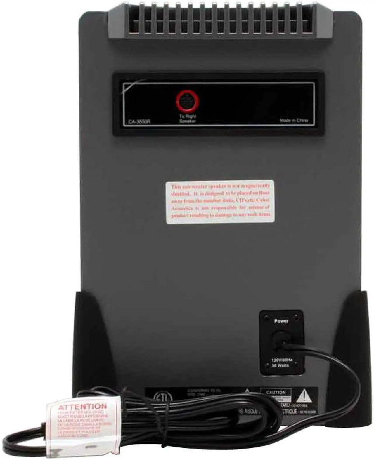 Alt view image 4 of 6 - Cyber Acoustics CA3550RB 68 watts 2.1 Black Speakers