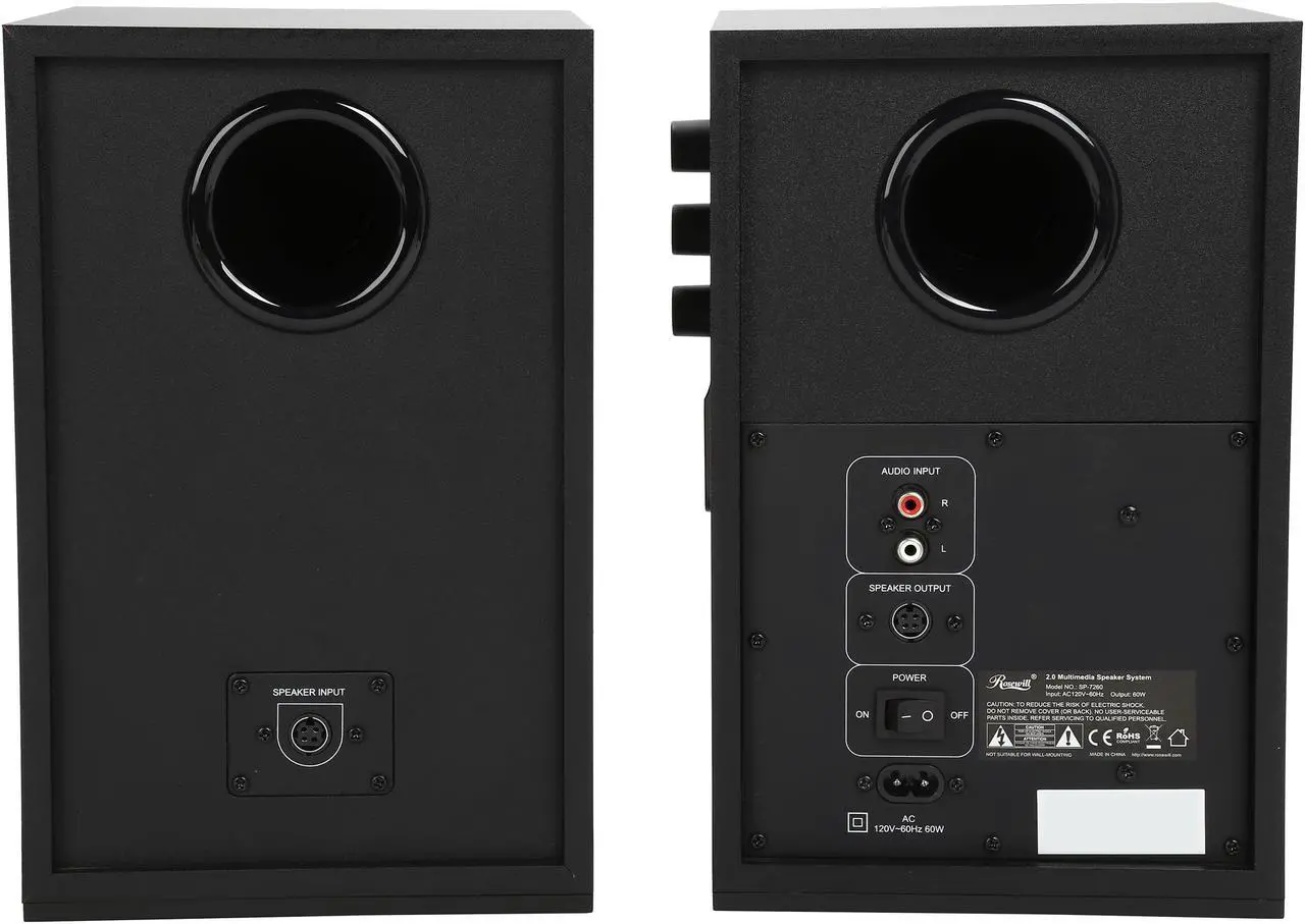 Alt view image 5 of 6 - Rosewill 2.0 Woofer Speaker System for Gaming, Music and Movies, 60 Watts RMS - SP-7260
