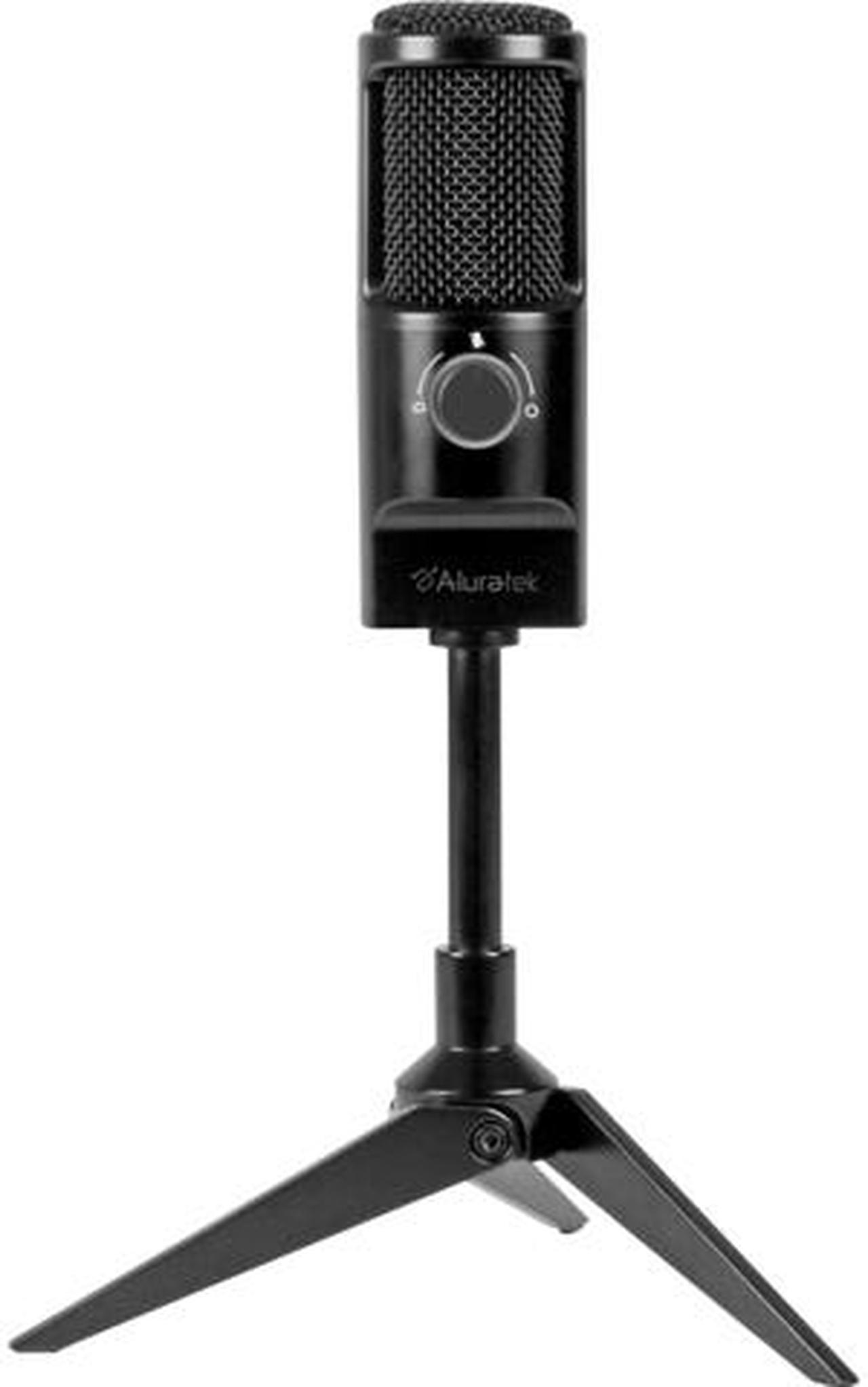 Aluratek AUVM01F Black USB Connector Rocket USB Microphone, Studio Grade Recording & Streaming, for PC and Mac