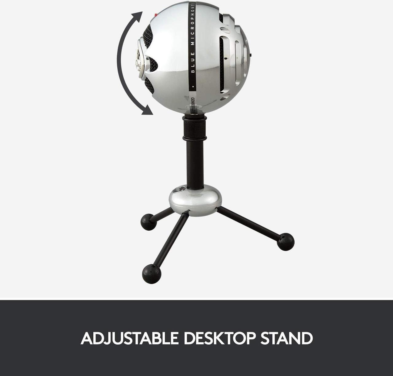 Alt view image 9 of 11 - Blue Snowball USB Microphone for PC, Mac, Gaming, Recording, Streaming, Podcasting, Condenser Mic with Cardioid and Omnidirectional Pickup Patterns, Stylish Retro Design – Brushed Aluminum