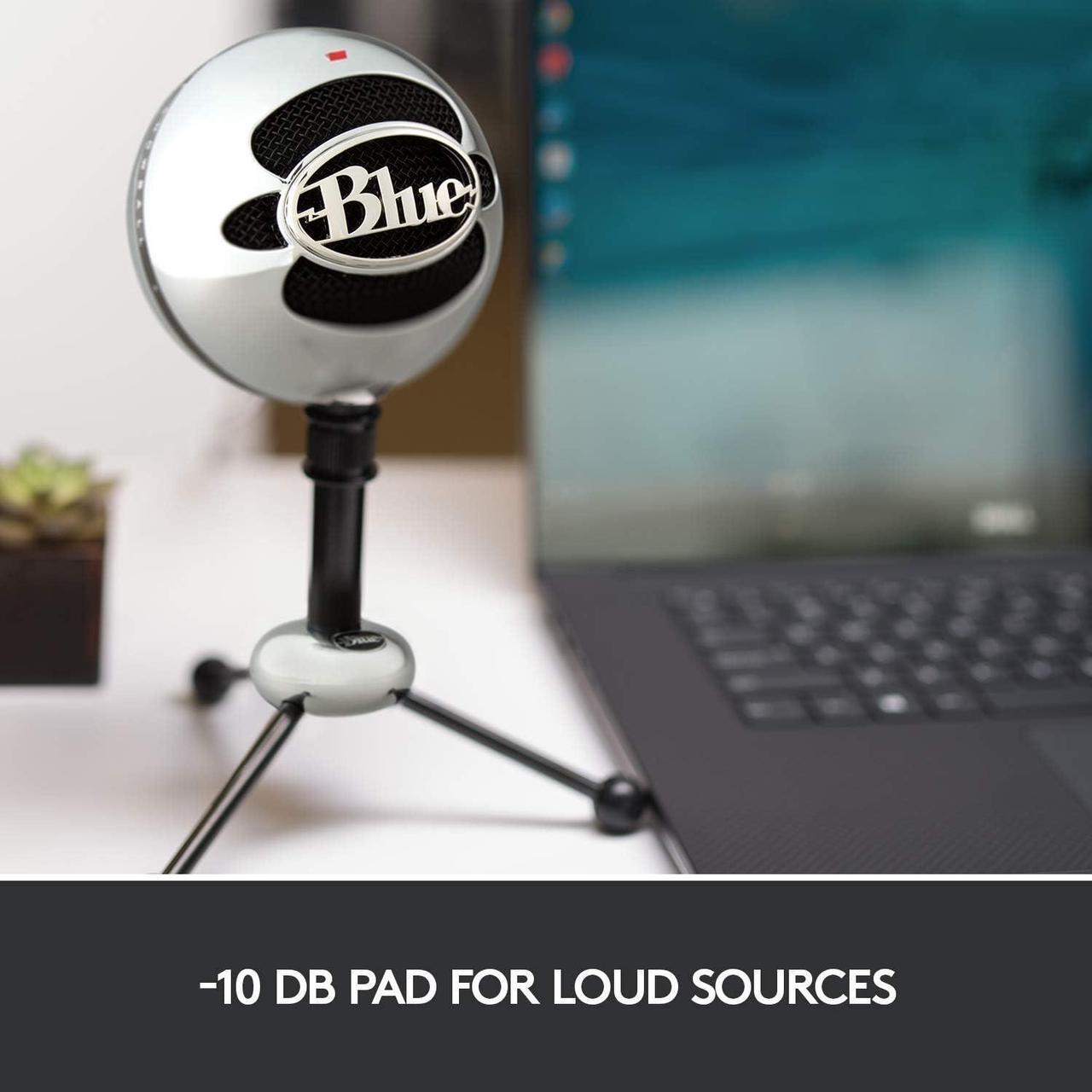 Alt view image 4 of 11 - Blue Snowball USB Microphone for PC, Mac, Gaming, Recording, Streaming, Podcasting, Condenser Mic with Cardioid and Omnidirectional Pickup Patterns, Stylish Retro Design – Brushed Aluminum