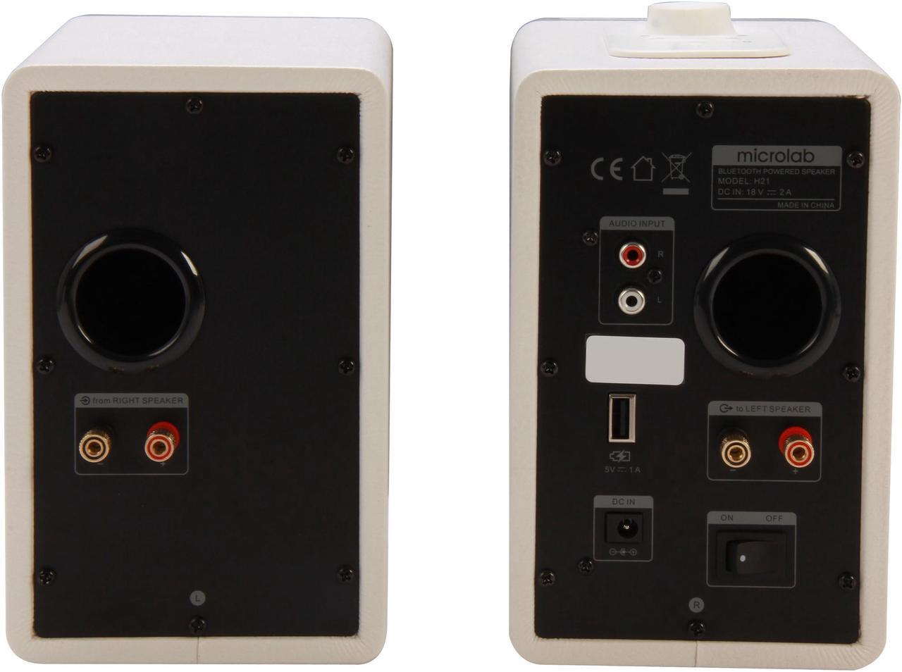 Alt view image 4 of 6 - Microlab SP-H21WH 66 Watt 2.0 Bluetooth Wireless Speaker (White)