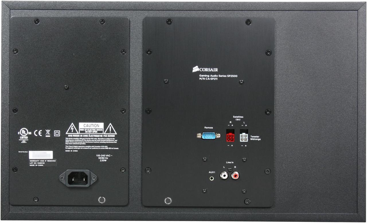 Alt view image 4 of 12 - Corsair Gaming Audio Series SP2500 High-power 2.1 PC Speaker System