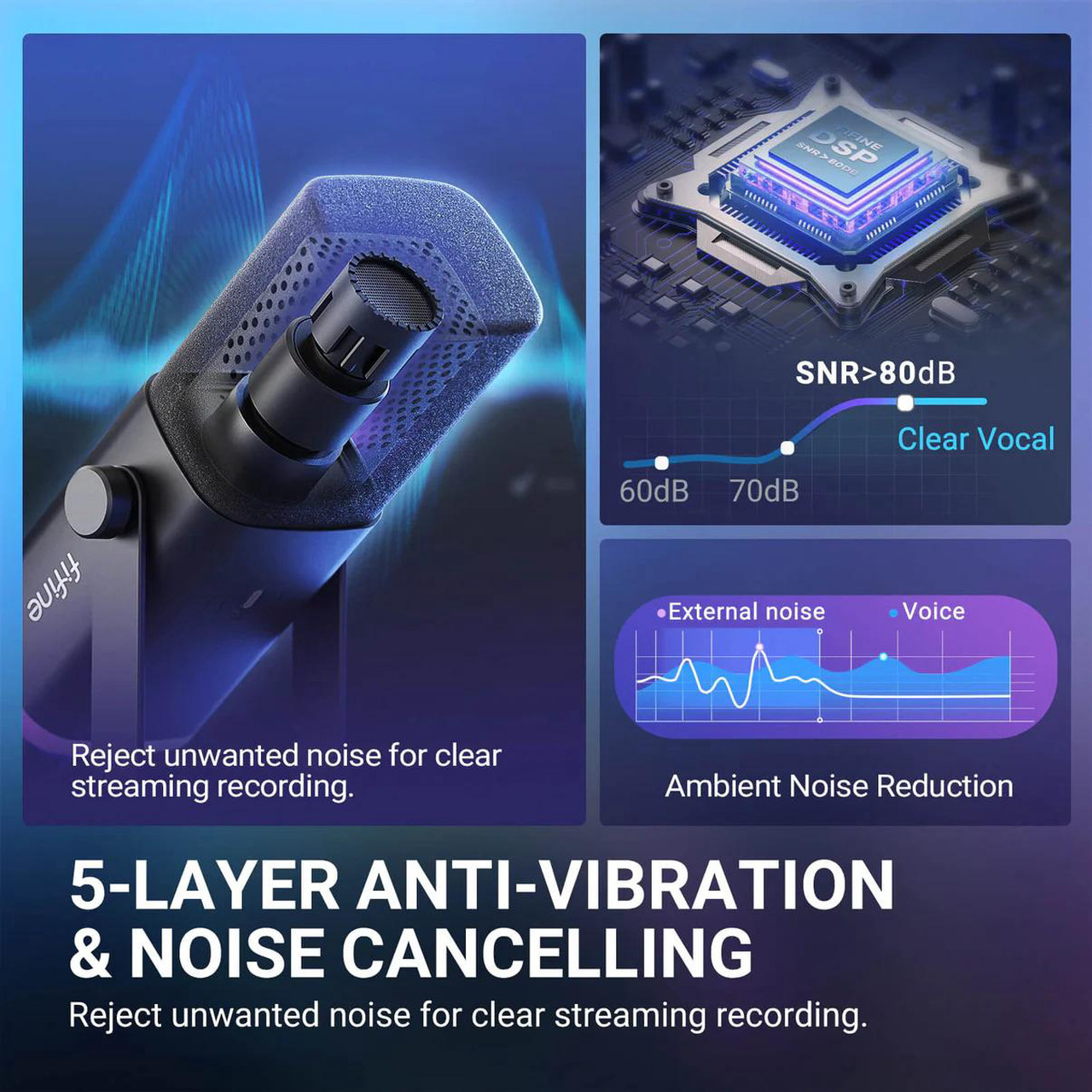 Open Box: FIFINE AM8S Gaming Microphone with Adjustable Stand, Height Adjustable Heavy-Duty Metal Stand, RGB Dynamic Mic with Quick Mute, Gain Volume Control, Headphone Jack - Newegg.com - Open Box condition - Image 10