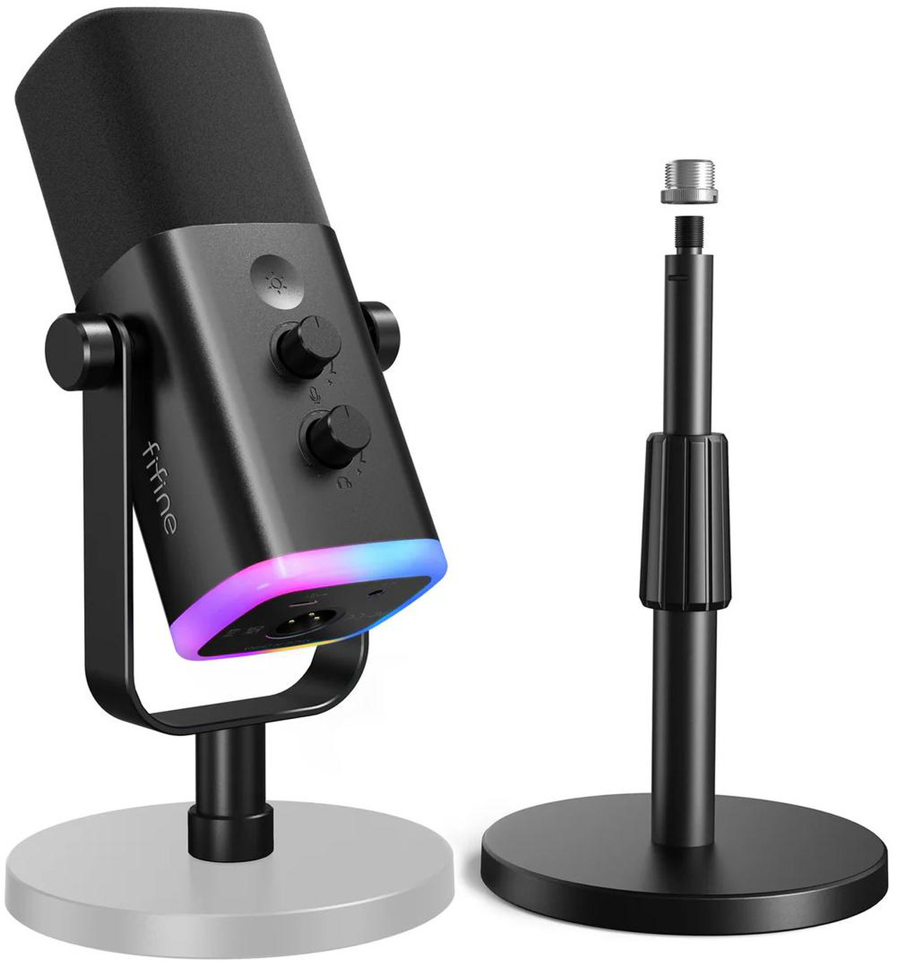 Open Box: FIFINE AM8S Gaming Microphone with Adjustable Stand, Height Adjustable Heavy-Duty Metal Stand, RGB Dynamic Mic with Quick Mute, Gain Volume Control, Headphone Jack - Newegg.com - Open Box condition - Image 16