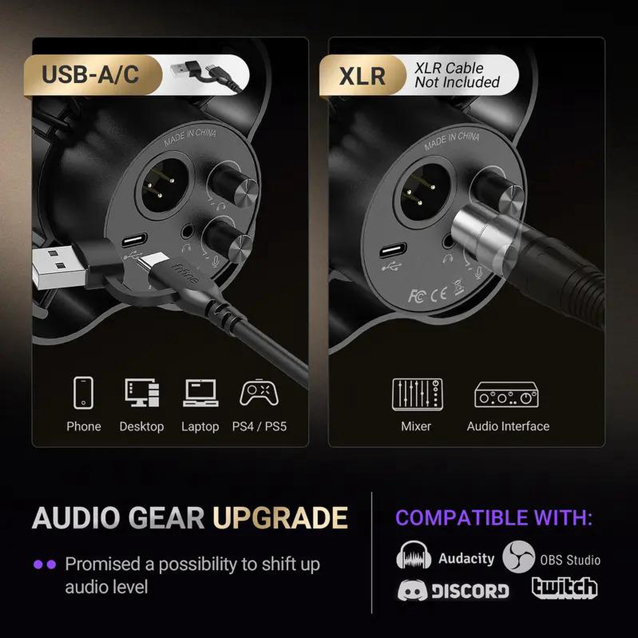 Open Box: FIFINE K688 Neo USB/XLR Podcast Microphone - Dynamic Pro Mic, Mute & Monitor for Streaming, Gaming, Vocal & Music Recording Audio, for PC USB-C Smartphone Mixer, boom arm - Newegg.com - Open Box condition - Image 16
