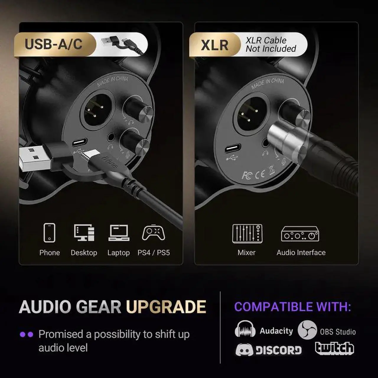 Open Box: FIFINE K688 Neo USB/XLR Podcast Microphone - Dynamic Pro Mic, Mute & Monitor for Streaming, Gaming, Vocal & Music Recording Audio, for PC USB-C Smartphone Mixer, boom arm - Newegg.com - Open Box condition - Image 16