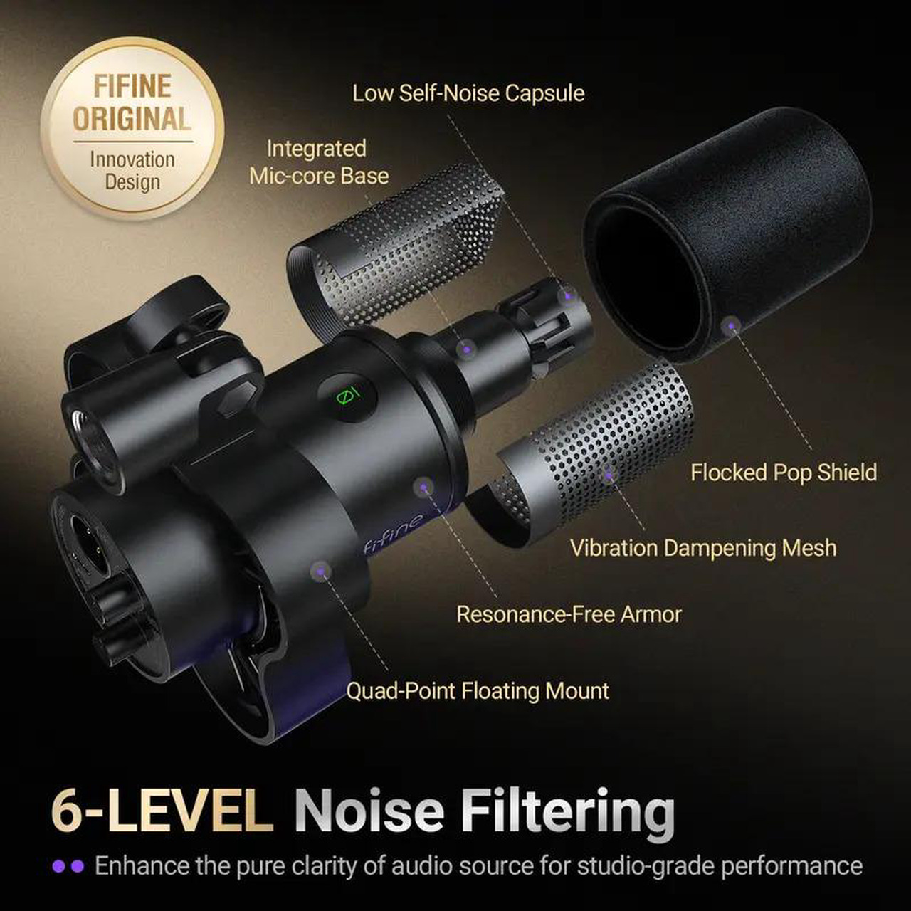 Open Box: FIFINE K688 Neo USB/XLR Podcast Microphone - Dynamic Pro Mic, Mute & Monitor for Streaming, Gaming, Vocal & Music Recording Audio, for PC USB-C Smartphone Mixer, boom arm - Newegg.com - Open Box condition - Image 17