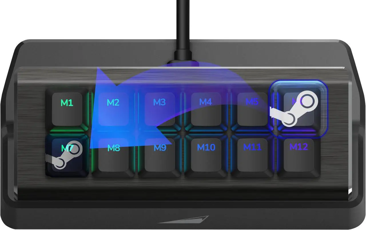 Alt view image 6 of 15 - MOUNTAIN MACROPAD - The Streaming and Content Creation Controller with 12 Customizable Mechanical Keys & USB-C connector
