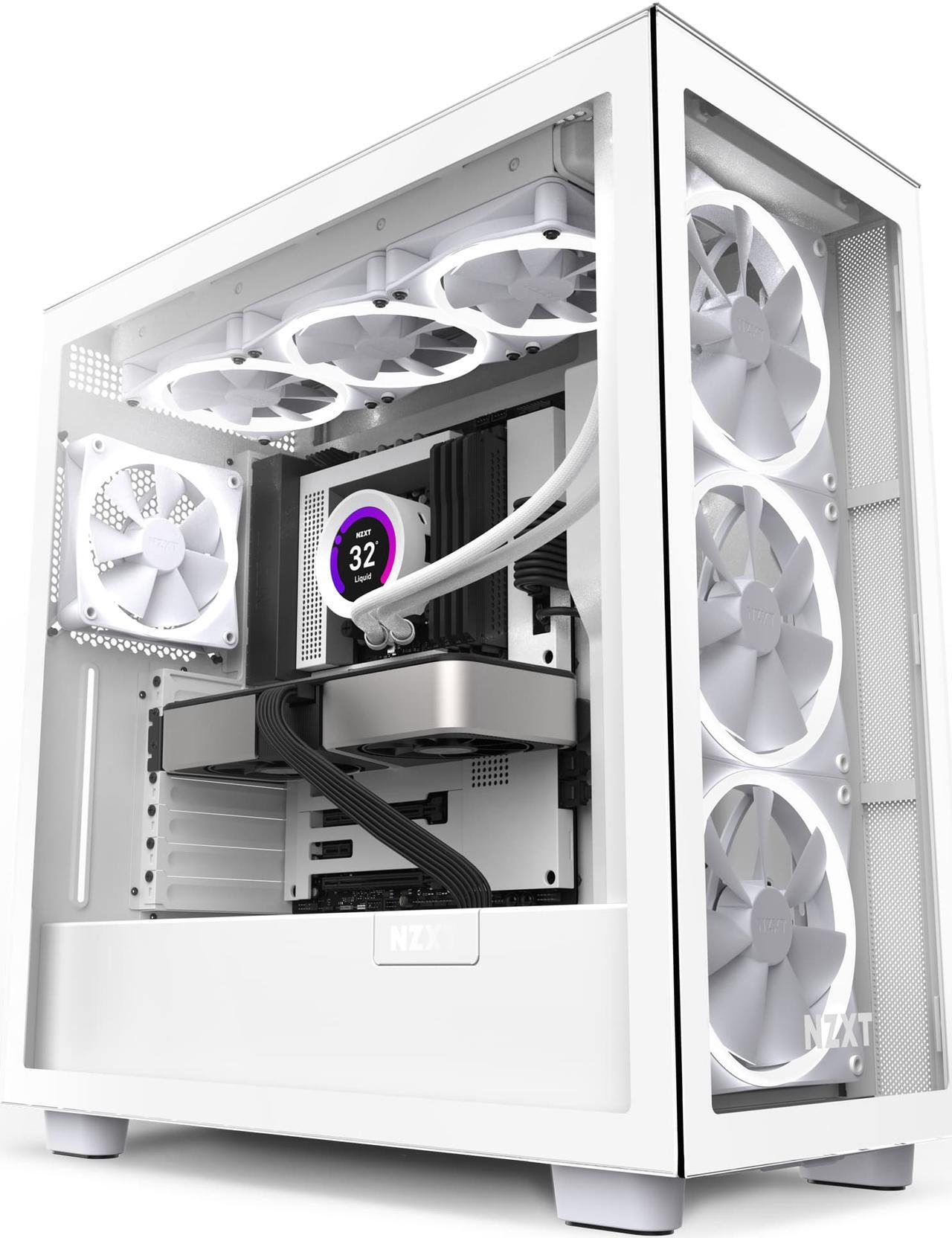 Alt view image 3 of 8 - NZXT Aer F140 RGB White Twin Pack - 2x Fan & RGB Lighting Controller - High Performance Airflow Fans