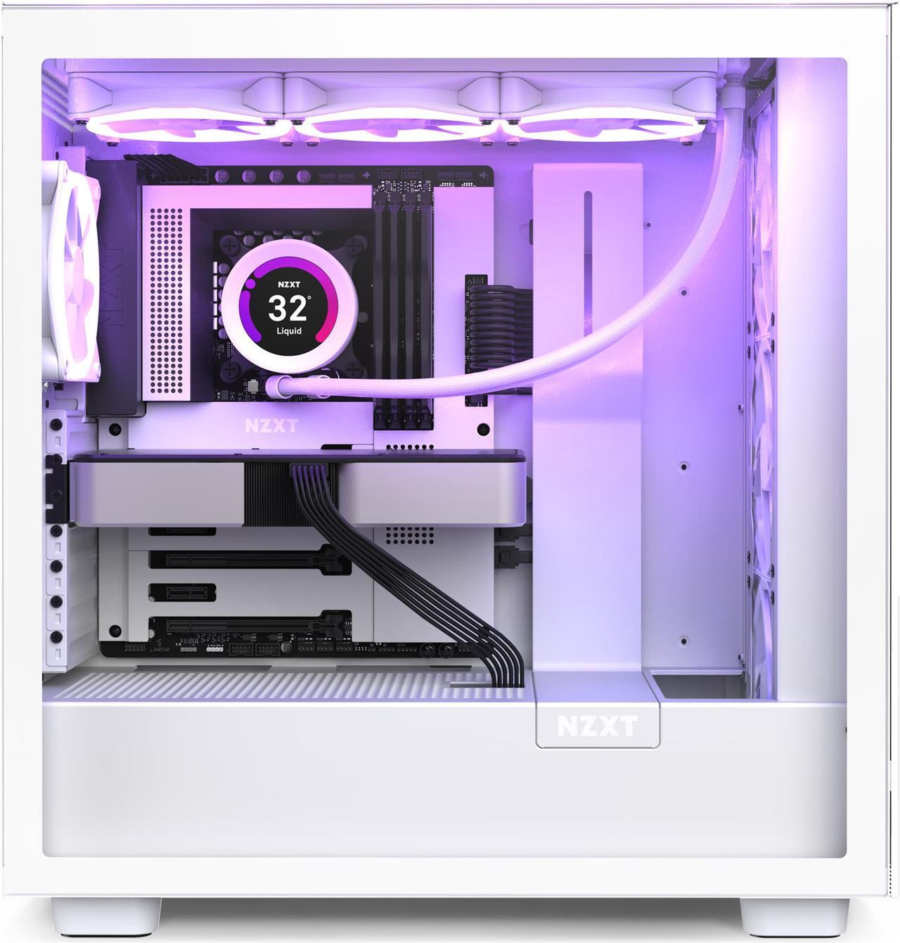Alt view image 5 of 8 - NZXT Aer F140 RGB White Twin Pack - 2x Fan & RGB Lighting Controller - High Performance Airflow Fans