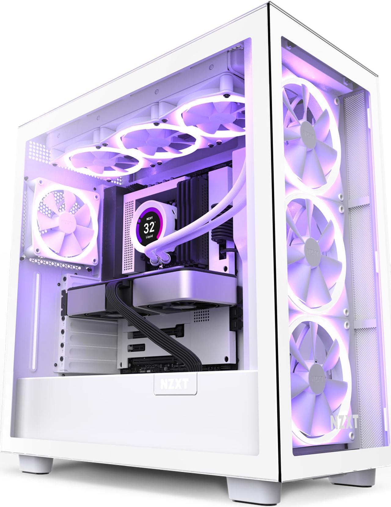 Alt view image 6 of 8 - NZXT Aer F140 RGB White Twin Pack - 2x Fan & RGB Lighting Controller - High Performance Airflow Fans