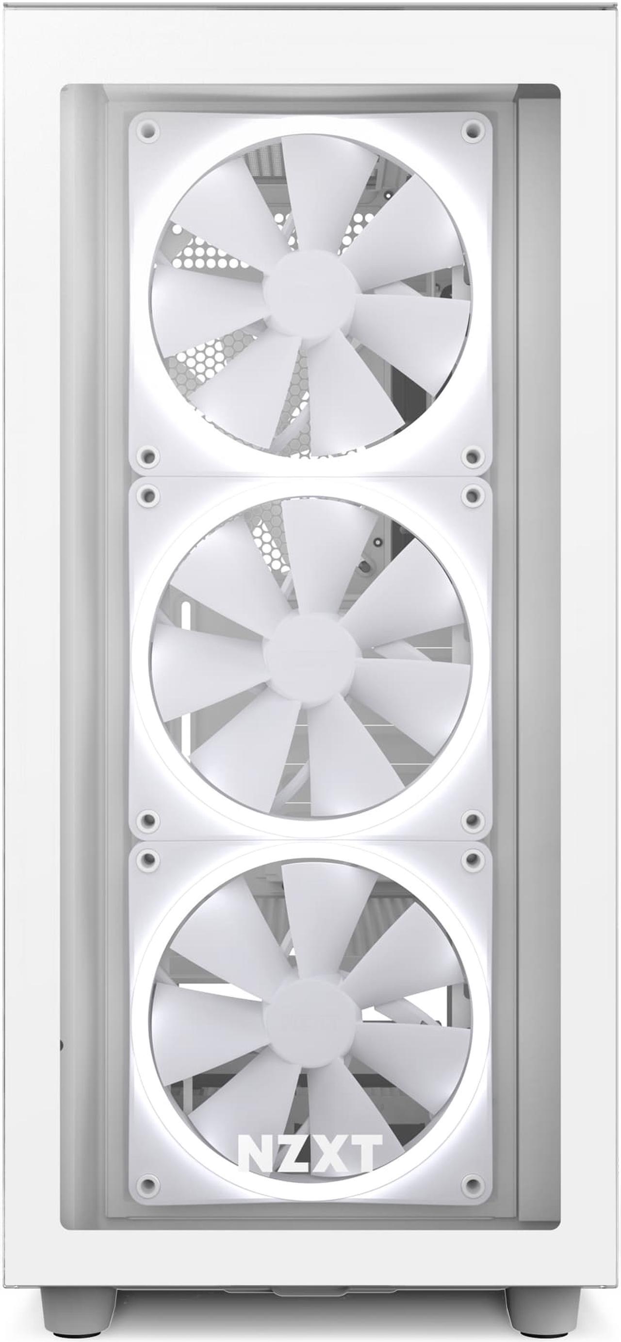 Alt view image 7 of 8 - NZXT Aer F140 RGB White Twin Pack - 2x Fan & RGB Lighting Controller - High Performance Airflow Fans