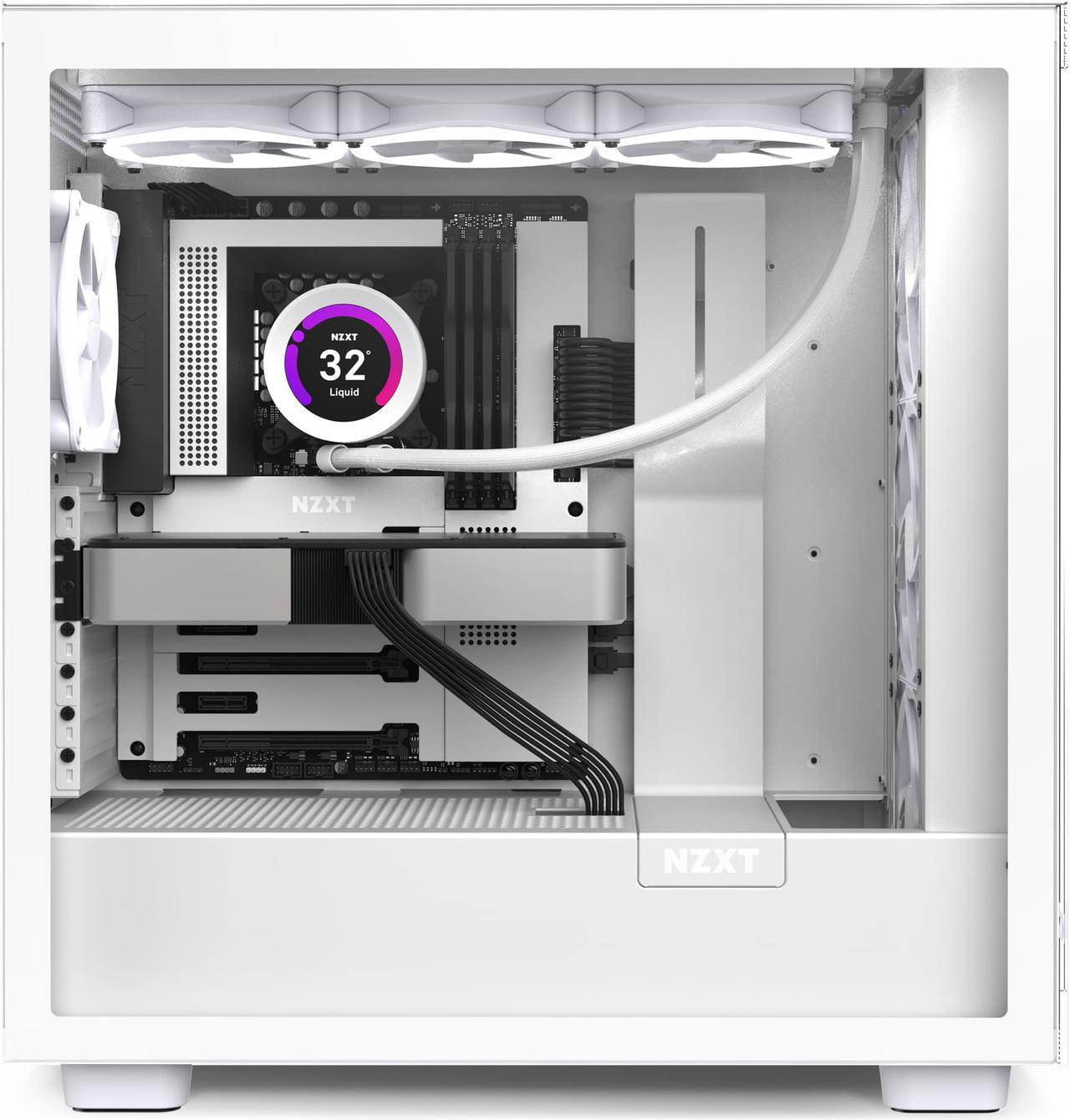 Alt view image 8 of 8 - NZXT Aer F140 RGB White Twin Pack - 2x Fan & RGB Lighting Controller - High Performance Airflow Fans