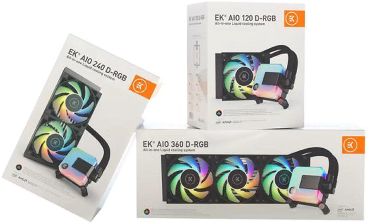 Alt view image 5 of 5 - EK 240mm AIO D-RGB All-in-One Liquid CPU Cooler with EK-Vardar High-Performance PMW Fans, Water Cooling Computer Parts, 120mm Fan, Intel 115X/1200/2066, AMD AM4, (240mm AIO) LGA 1700 Compatible