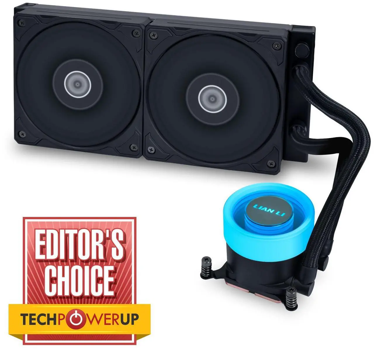 Main image of Lian Li Galahad II Lite Liquid Cooler 240mm Performance PBT FansCustomizable Pump ARGB Blockhead & Switchable Lid  28mm PBT Fan, ARGB Side Light Strips for LGA 1700/AM5/AM4 (GA2L24PB)