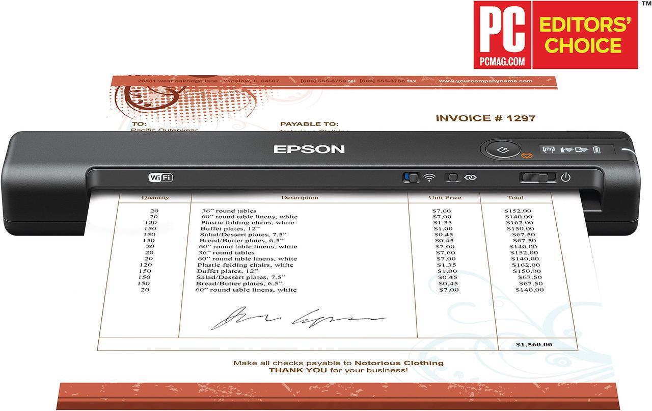 Alt view image 9 of 18 - Epson WorkForce ES-60W Wireless Portable Document Scanner